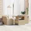 vidaXL Tuin Sofa Set met opslag 7 pcs Beige Poly riet