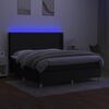 vidaXL Boxspring met matras en LED stof zwart 180x200 cm