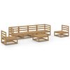 vidaXL 7-delige Loungeset massief grenenhout honingbruin