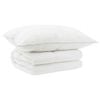 vidaXL Dekbed en Kussen Set 2 st 152x203 cm Zomer 200 GSM Wol Wit