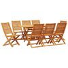 vidaXL Tuin eettafelset 9 st Bruin Massief Acaciahout