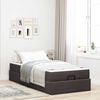vidaXL Bedframe met matras met matras 2 pcs Tan Stof