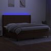vidaXL Boxspring met matras en LED stof donkerbruin 200x200 cm
