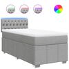 vidaXL Boxspring met matras stof lichtgrijs 80x200 cm