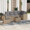 vidaXL 7-delige Loungeset met kussens poly rattan beige