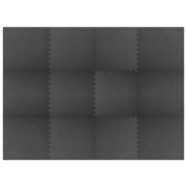 vidaXL Puzzel Oefenmatten 12 pcs Zwart 4,32 ㎡ EVA Schuim