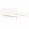 vidaXL Bedframe met hoofdbord massief hout wit 200x200 cm