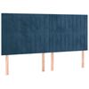 vidaXL Boxspring met matras en LED fluweel donkerblauw 200x200 cm