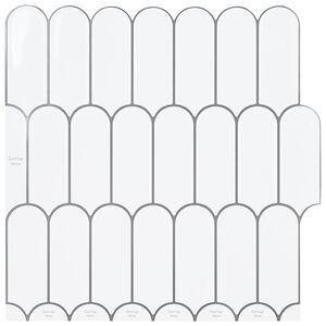 vidaXL Veer Tegel 50 pcs Wit Grijs 30 x 30 cm Polyurethaan en PET