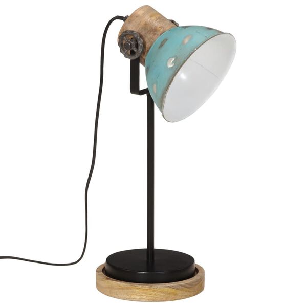 vidaXL Bureaulamp 25 W E27 17x17x50 cm verweerd blauw