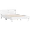 vidaXL Bedframe met hoofdeinde en LED wit 135x190 cm