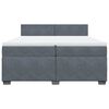 vidaXL Boxspring met matras fluweel donkergrijs 200x200 cm