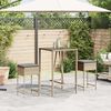 vidaXL Tuinbarkrukken 2 st met kussens poly rattan beige
