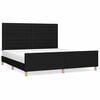 vidaXL Bedframe zonder matras stof zwart 180x200 cm