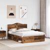 vidaXL Bedframe met hoofdeinde Oudhout 150 x 200 cm Massief grenenhout