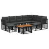 vidaXL Tuinbankenset 10 st Zwart en Donkergrijs poly rattan