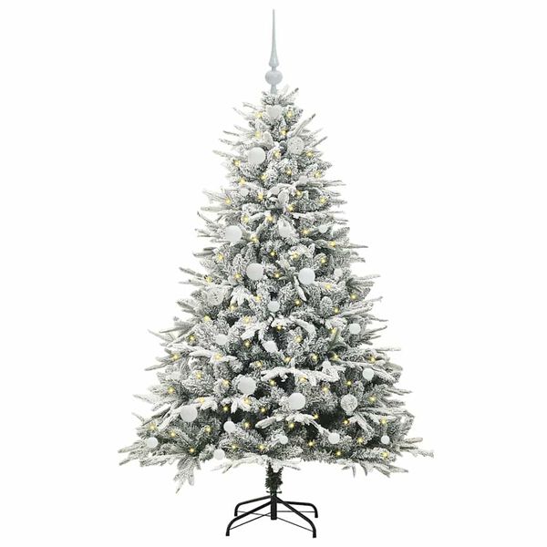 vidaXL Artificial Pre-lit Kerstboom met Ballenset Groen 150 cm