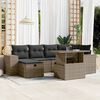 vidaXL 7-delige Loungeset met kussens poly rattan grijs