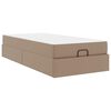 vidaXL Bedframe met matras met matras 2 pcs Tan PVC