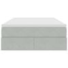 vidaXL Opbergbed met matras met matras Lichtgrijs 120 x 190 cm Fluweel