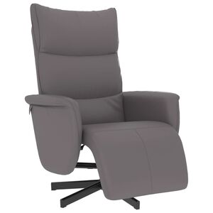 vidaXL Fauteuil verstelbaar met voetensteun kunstleer grijs