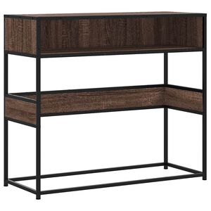 vidaXL Wandtafel 90x35x80 cm bewerkt hout bruin eikenkleur