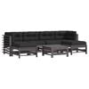 vidaXL 7-delige Loungeset met kussens massief hout grijs