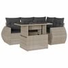 vidaXL 5-delige Loungeset met kussens poly rattan lichtgrijs