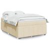 vidaXL Boxspring met matras stof cr&egrave;mekleurig 160x200 cm