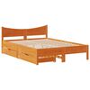 vidaXL Bedframe met lades massief grenenhout wasbruin 135x190 cm