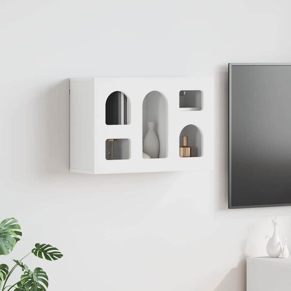 vidaXL Hangkast met plank met opslag Wit 60 x 20 x 40 cm Bewerkt hout