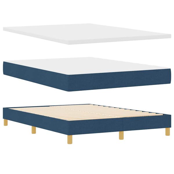 vidaXL Boxspringbed met matras Blauw 190 x 140 cm Polyester