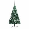 vidaXL Kunstkerstboom met verlichting en kerstballen half 210 cm groen