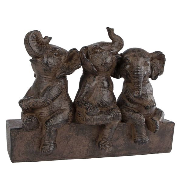 Gifts Amsterdam Sculptuur Three Elephants 25x11x18,5cm polysteen bruin