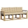 vidaXL Buiten bankenset 3 st Wit en Beige