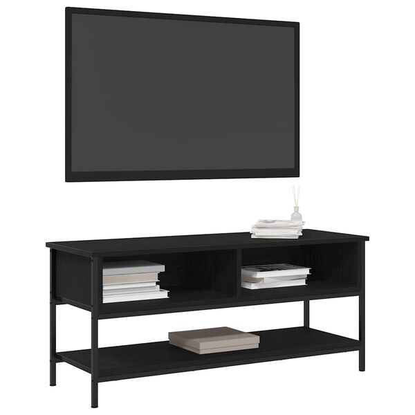 vidaXL Tv-meubelset Zwart Eiken 100 x 35 x 45 cm Bewerkt hout