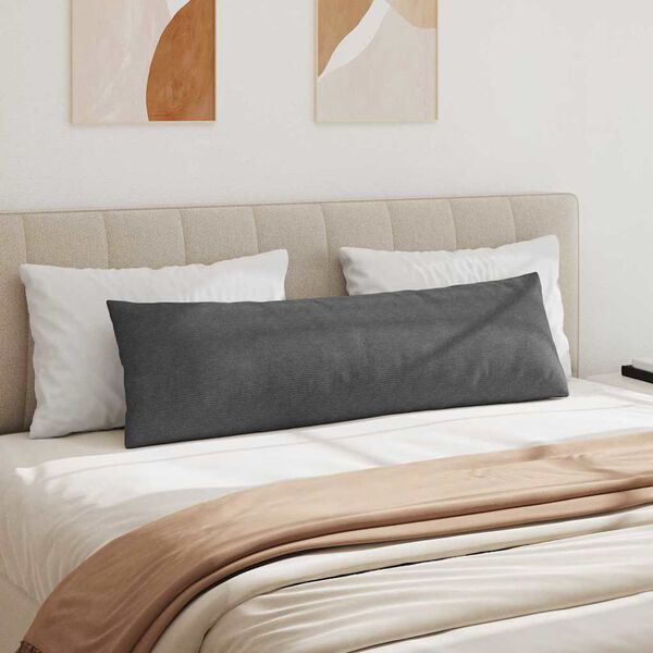 vidaXL Sofa Kussens 2 stuks Donkergrijs 145 x 40 cm Cordstof