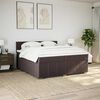 vidaXL Boxspring met matras stof donkerbruin 200x200 cm