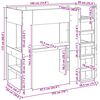 vidaXL Loft Bedframe met Bureau Oudhout 90 x 190 cm Bewerkt hout
