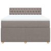 vidaXL Boxspring met matras stof taupe 160x200 cm