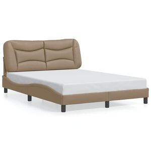 vidaXL Bedframe zonder matras "Hvar" kunstleer cappuccinokleurig 120x200 cm