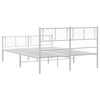 vidaXL Bedframe met hoofd- en voeteneinde metaal wit 160x200 cm