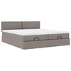 vidaXL Ottoman bed met matrassen 200x200cm stof taupe