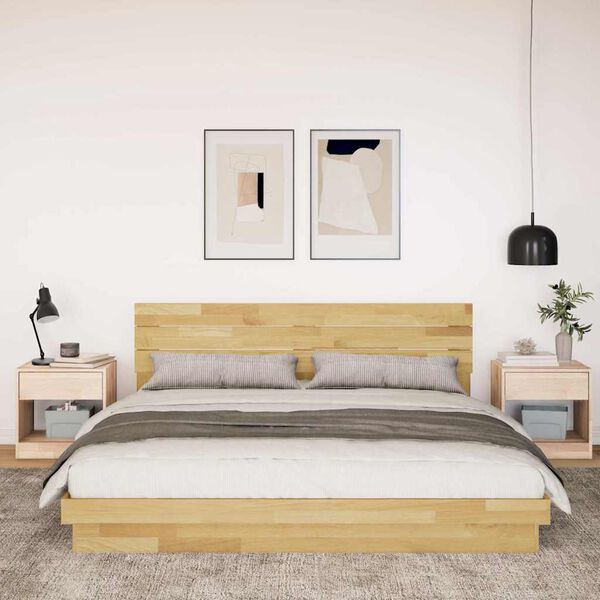 vidaXL Bedframe hoofdeinde zonder matras 180x200 cm massief hout eiken