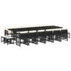 vidaXL 17-delige Tuinset met kussens poly rattan zwart