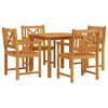 vidaXL Tuin eettafelset 5 st Bruin Massief acaciahout