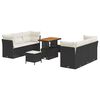 vidaXL Tuin Sofa Set met kussen 9 pcs Zwart en Cr&egrave;me poly rattan