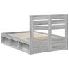 vidaXL Bedframe Grijs Sonoma 135 x 190 cm Massief grenenhout