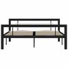 vidaXL Bedframe metaal zwart en wit 140x200 cm