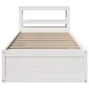 vidaXL Bedframe met hoofdbord massief grenenhout wit 90x200 cm